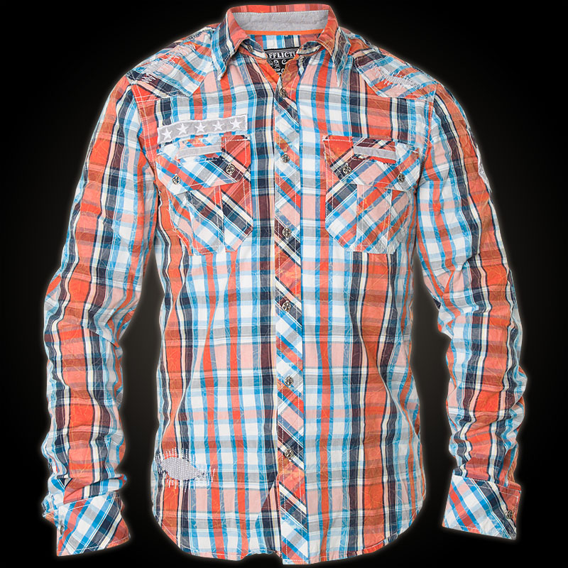 Affliction Woven Enough Said - Button-down with fabric insertion ...