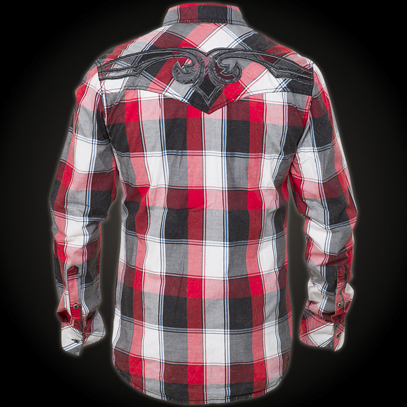 Affliction Shirt Untouchable - Chequered button-down with several ...
