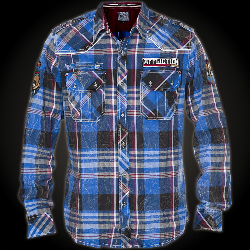 Affliction Shirt Until The Fall Flannel plaid shirt with embroidered ...