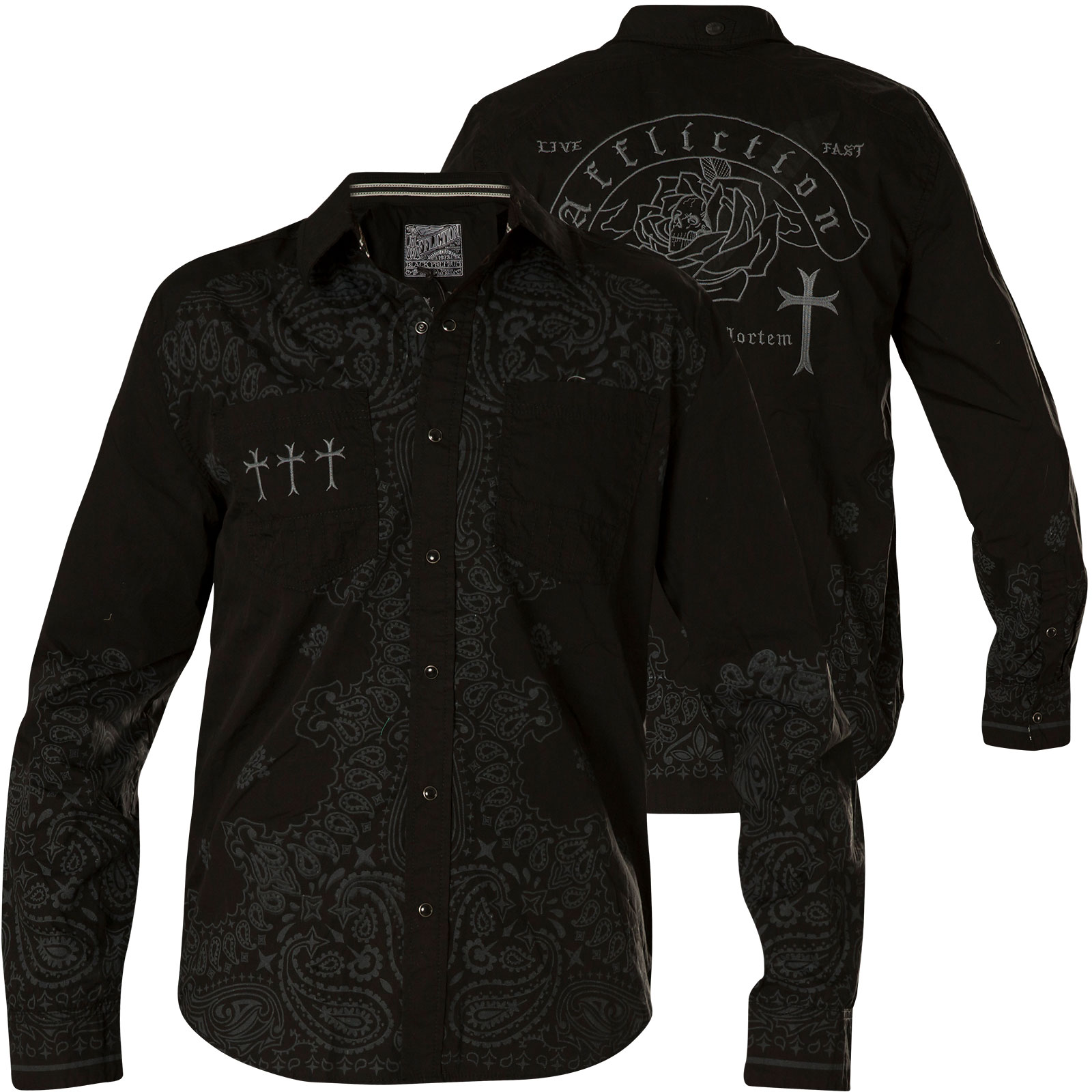 Affliction Shirt Crucial featuring a large embroidery