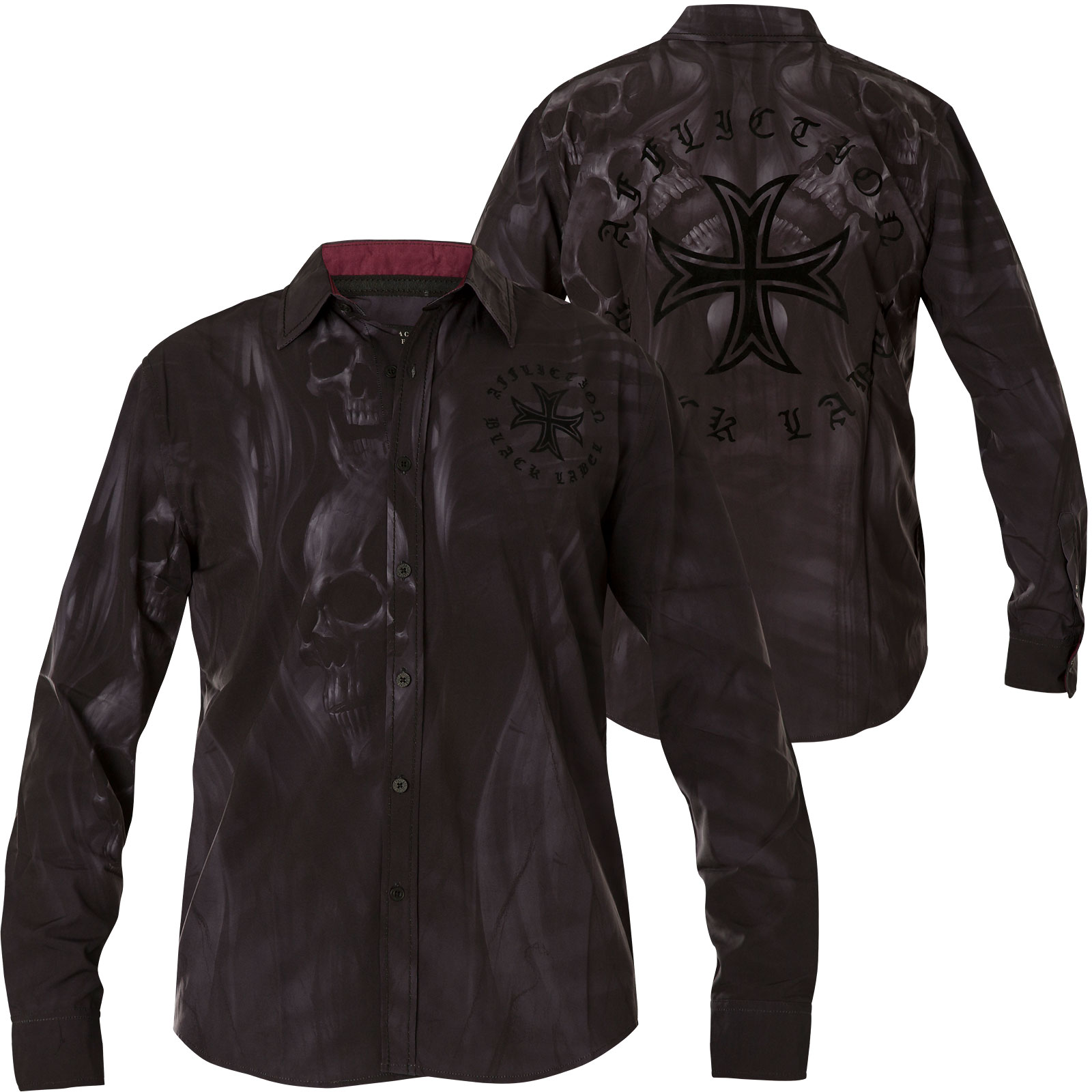 Affliction Shirt Torment Button-down with all over print