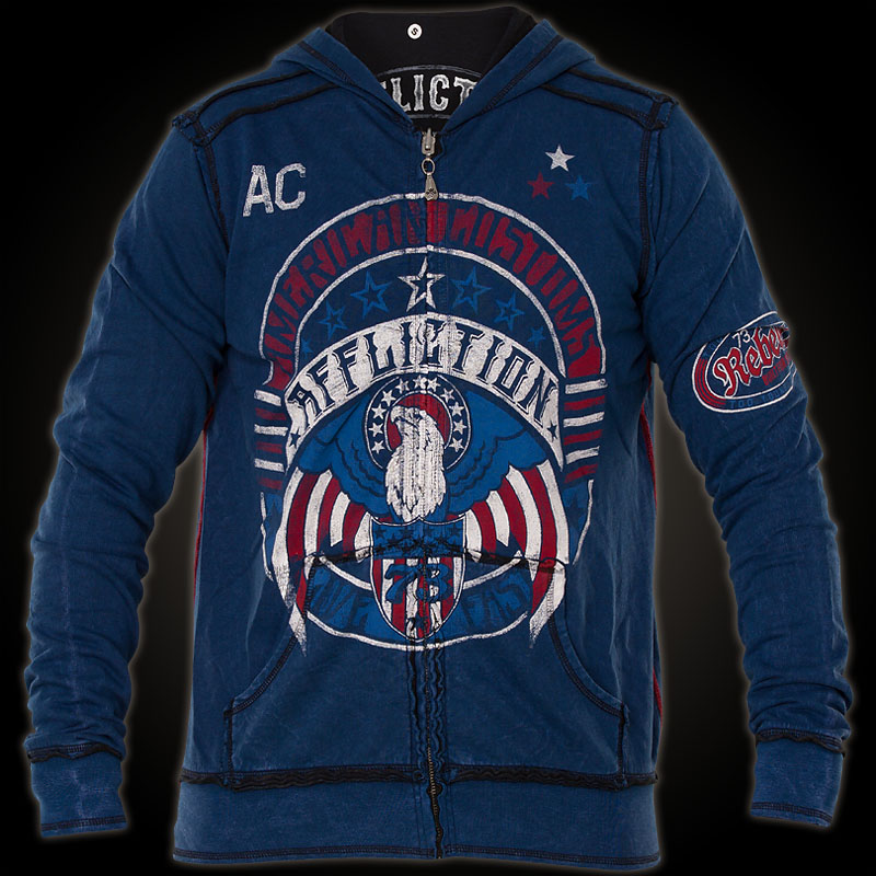 Affliction Hoffa reversible Hoody - Reversible hoodie with pockets ...