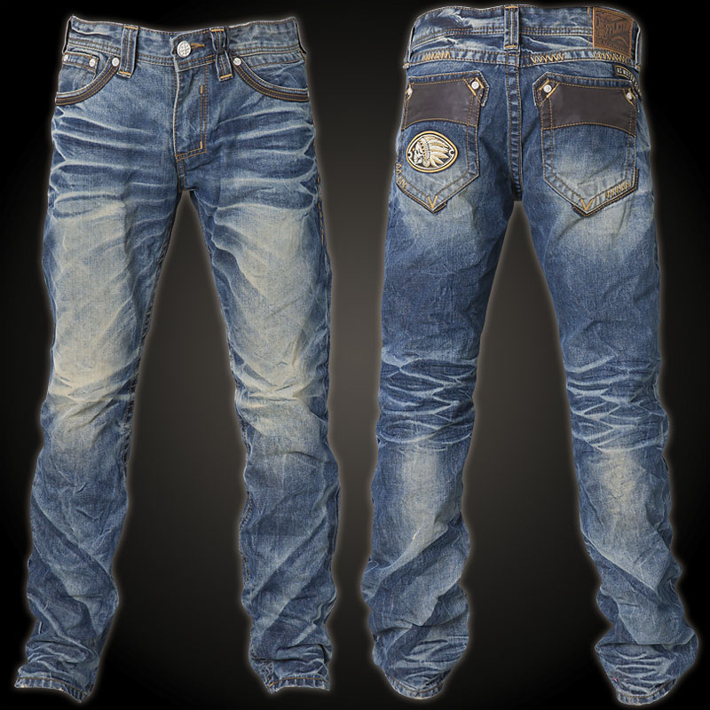 Affliction Jeans Gage Avenge Richmond in Blue - Jeans with embroidering ...