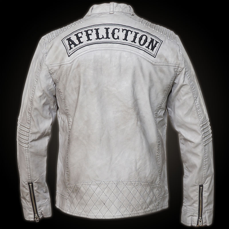 Affliction Tough Ride Jacket - Faux leather jacket with pockets, quilt ...
