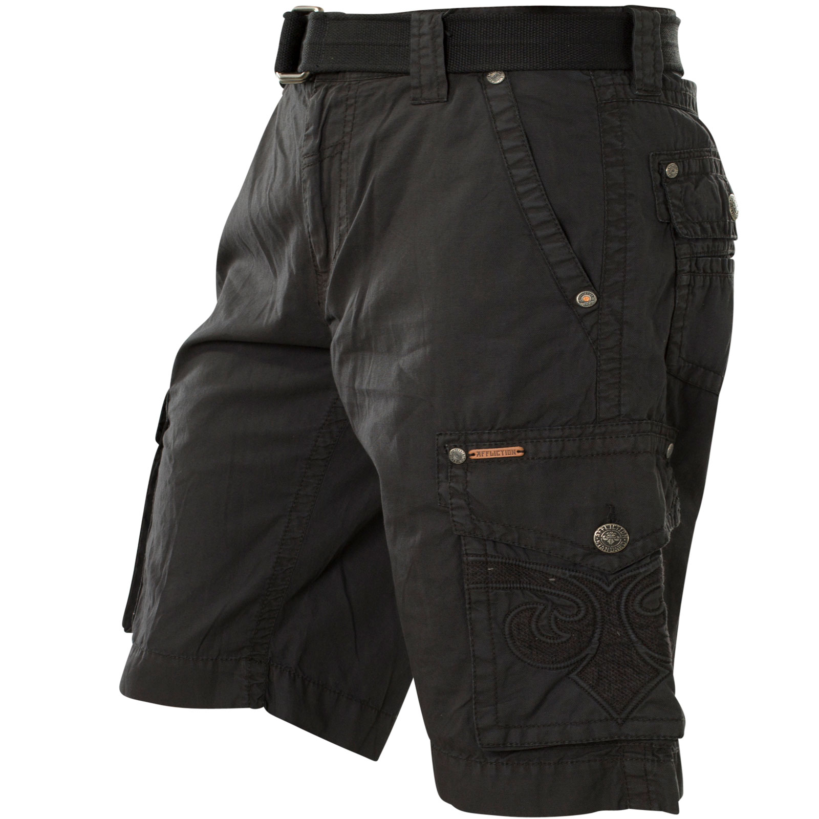 Affliction Encouragement 110WS144 New Black Fashion Cargo Shorts for Men 