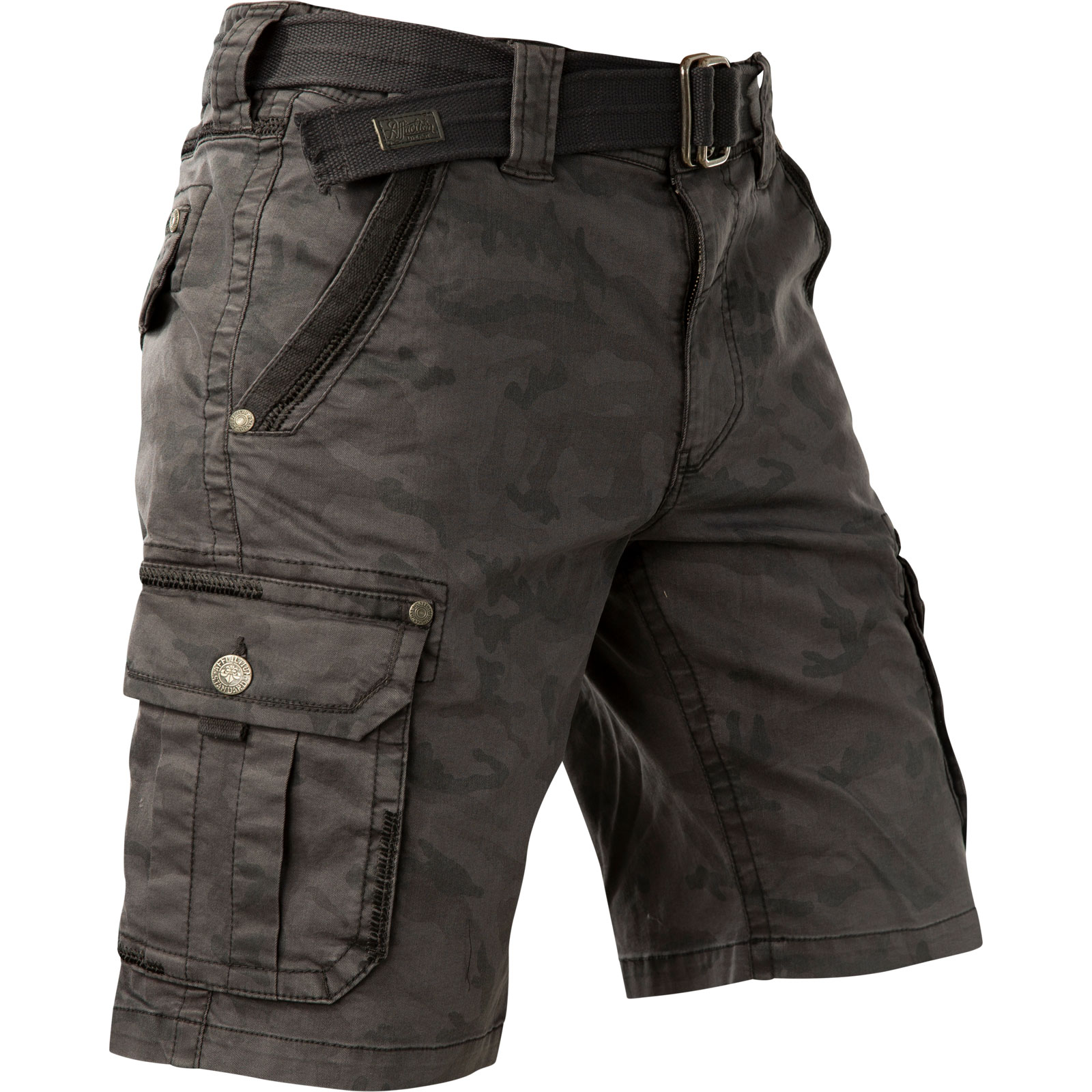 Affliction Gunsmoke Cargo Shorts with all over print
