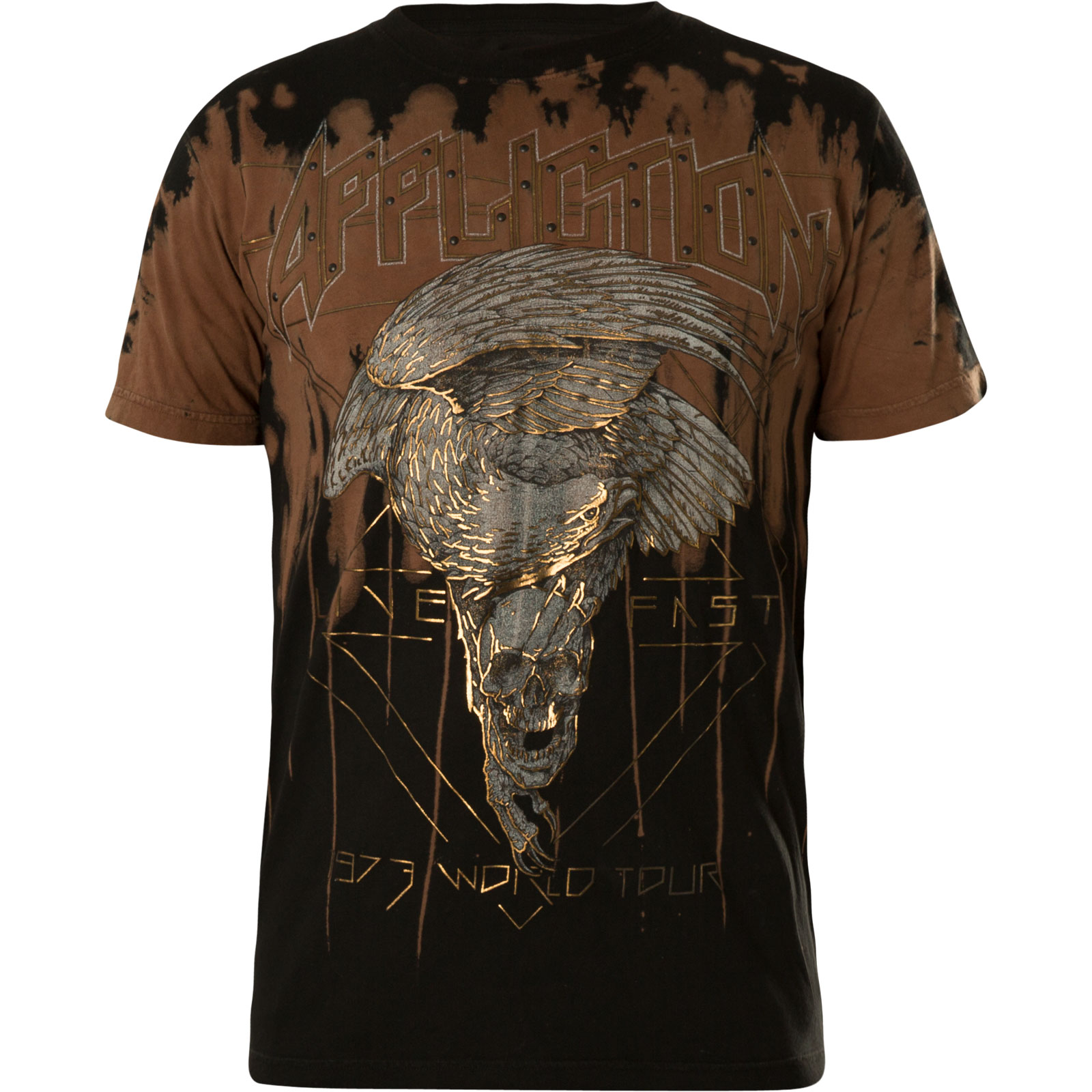 Affliction Eagle Rock T-Shirt Print featuring a bird of prey and skull