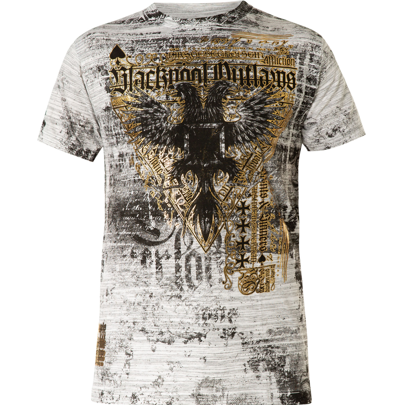 Affliction T-Shirt Dark Times Print with two-headed bird