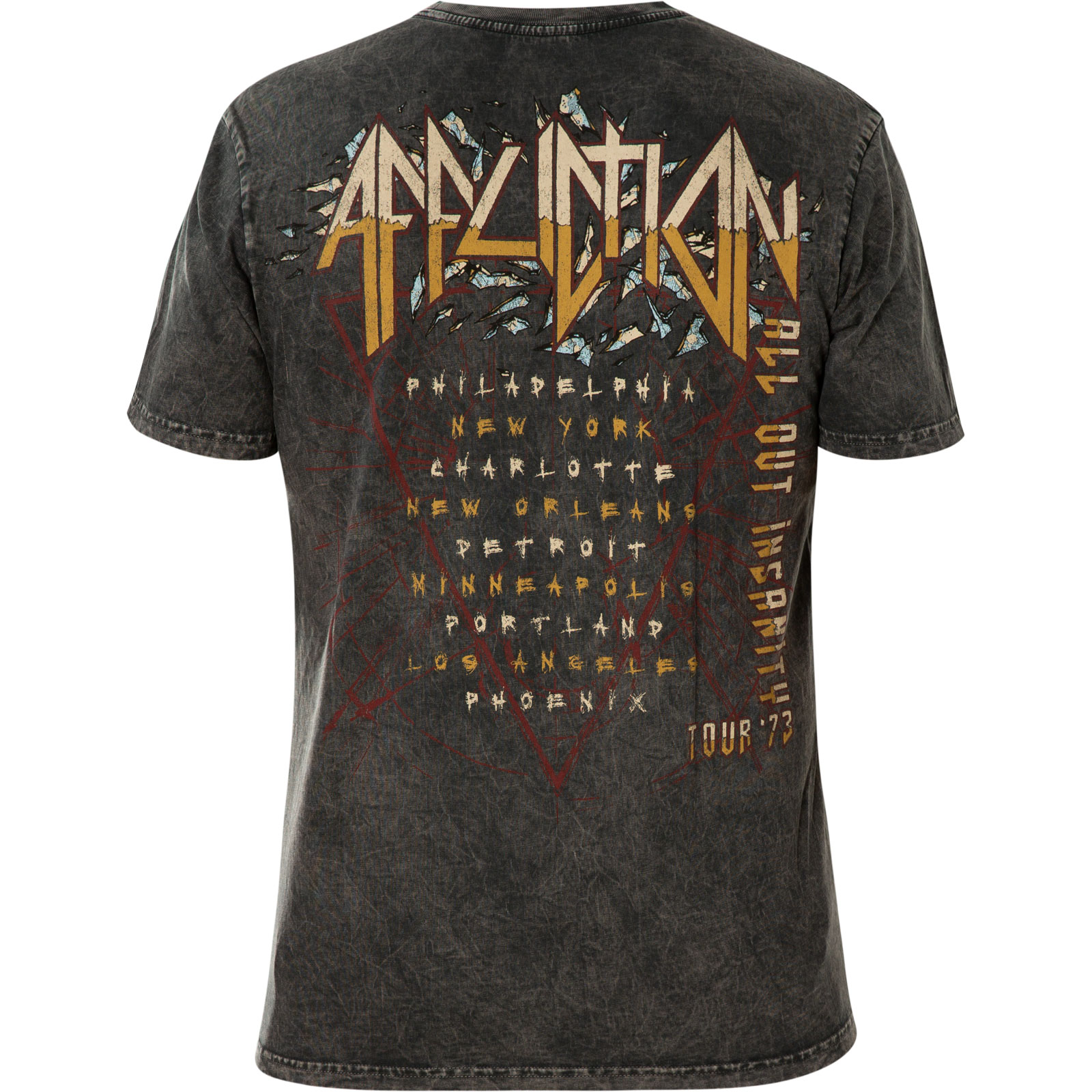 Affliction Insanity Tour T-Shirt print with skulls