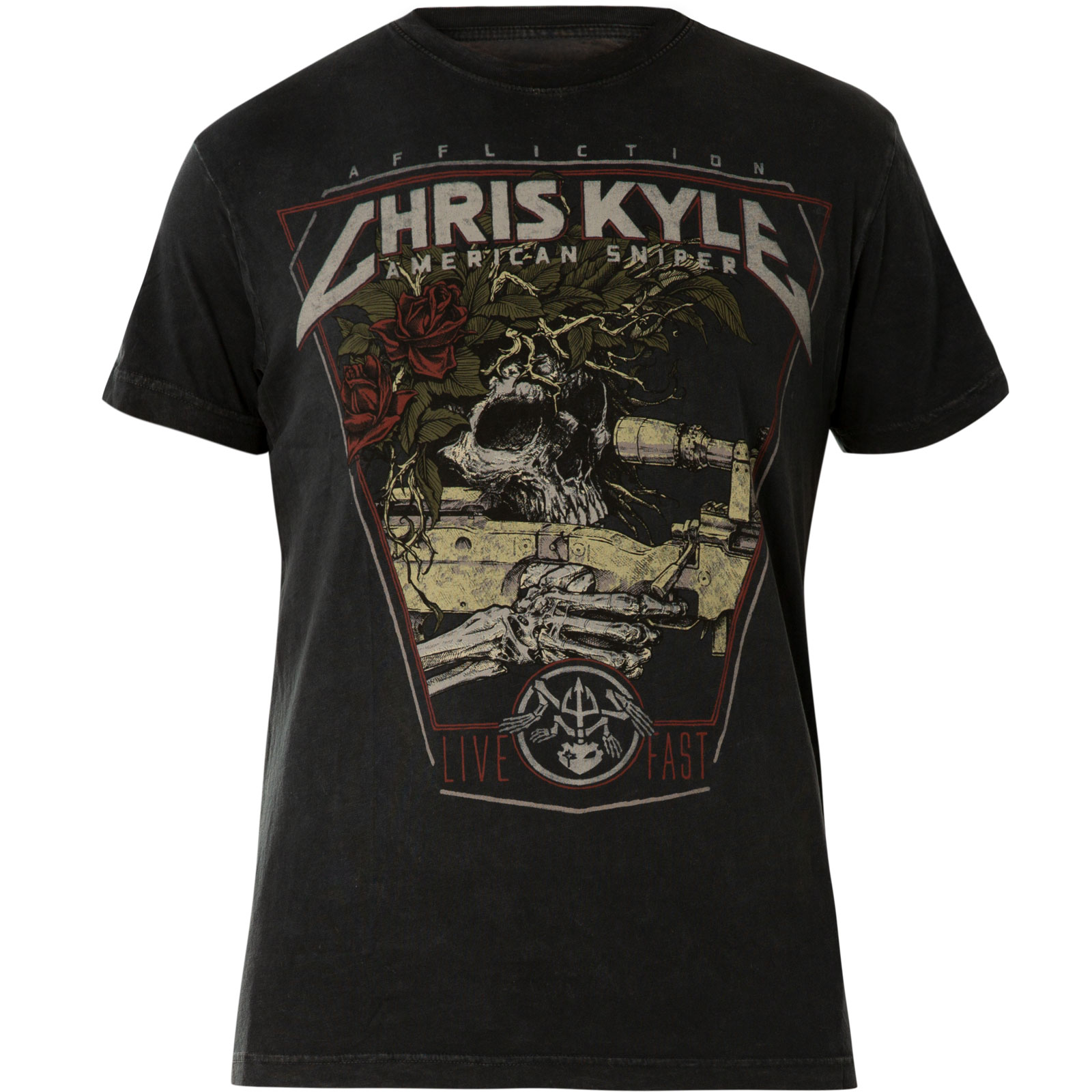 Affliction CK Invisible Soul Rev.T-Shirt Print with skull and weapon ...