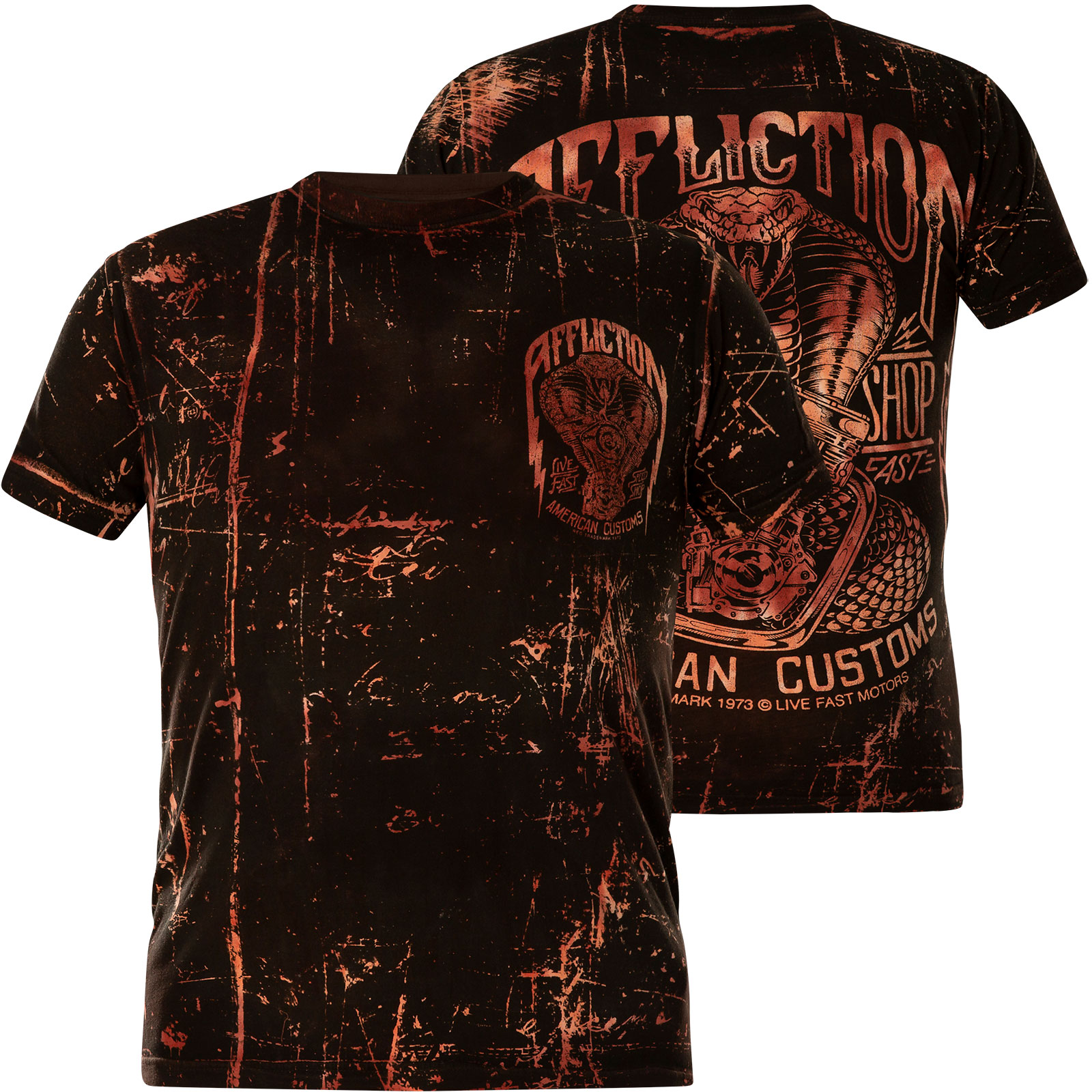 Affliction AC Customs Spee T-Shirt Print with motor