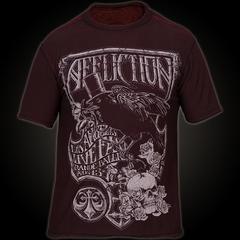 Affliction T-Shirt Grande in Black/Red. Reversible T-Shirt features ...