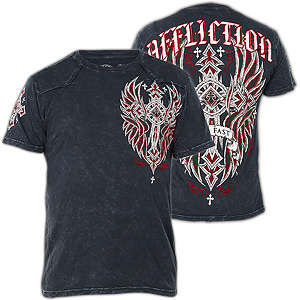 Affliction Widowmaker T-Shirt - Shirt with elaborate prints, flocking ...