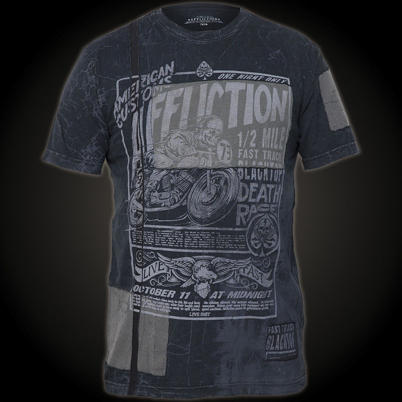 Affliction Death Fast Track Blacktop - Shirt with a large patch, very ...