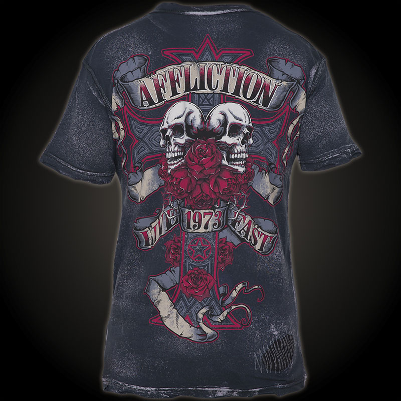 Affliction T-Shirt Tainted Love - T-shirt with elaborate multicoloured ...