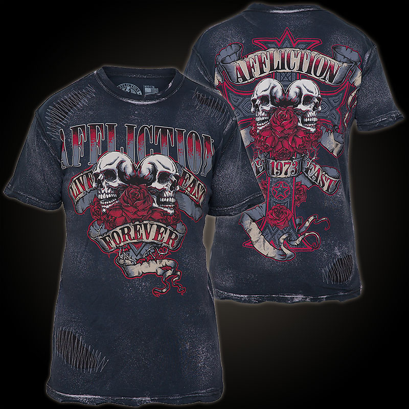 Affliction T-Shirt Tainted Love - T-shirt with elaborate multicoloured ...