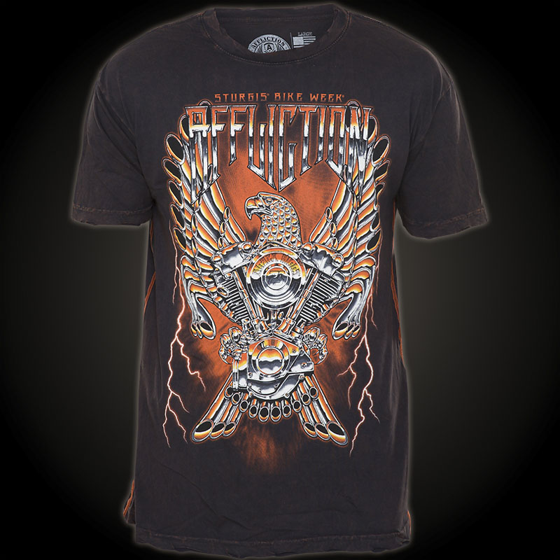 Affliction Iron Eagle - T-Shirt with large prints and lettering