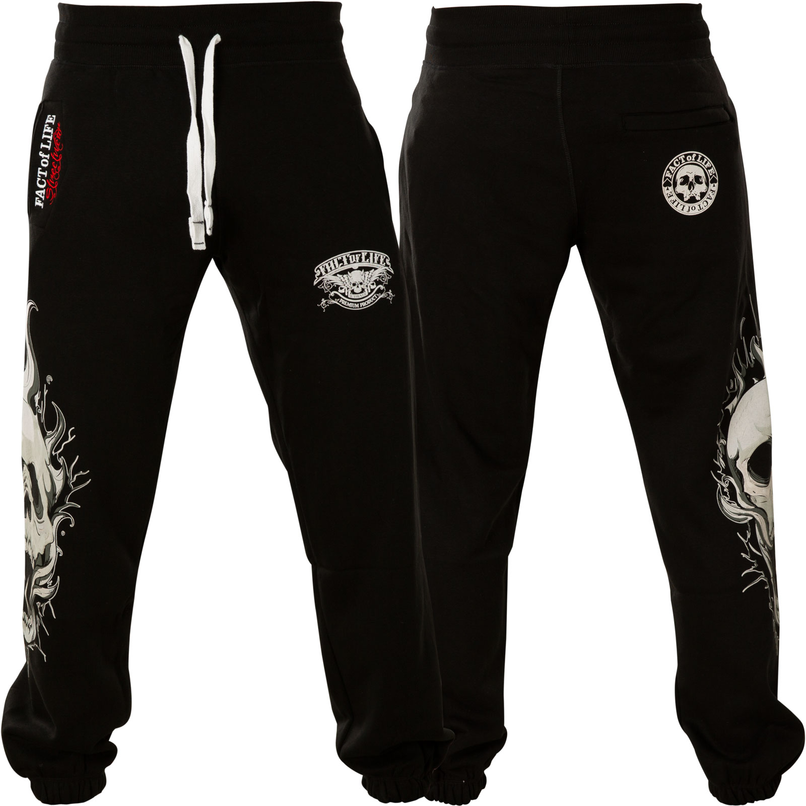 Fact of Life Sweatpants Skull JH-03 Joggers in black with large prints