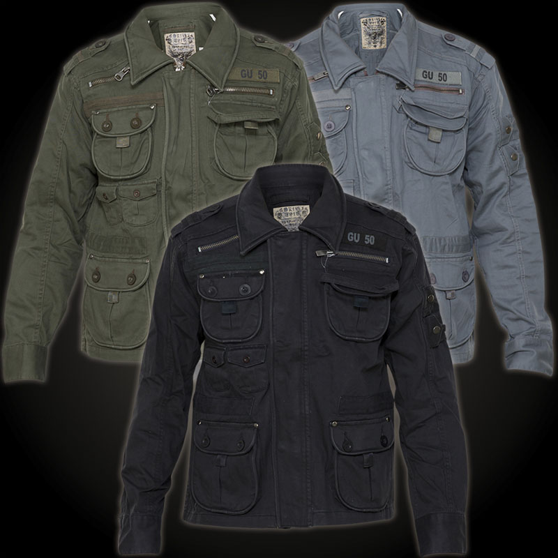 Gorilla Unit Jacket Brooklyn - Jacket with many pockets and a print