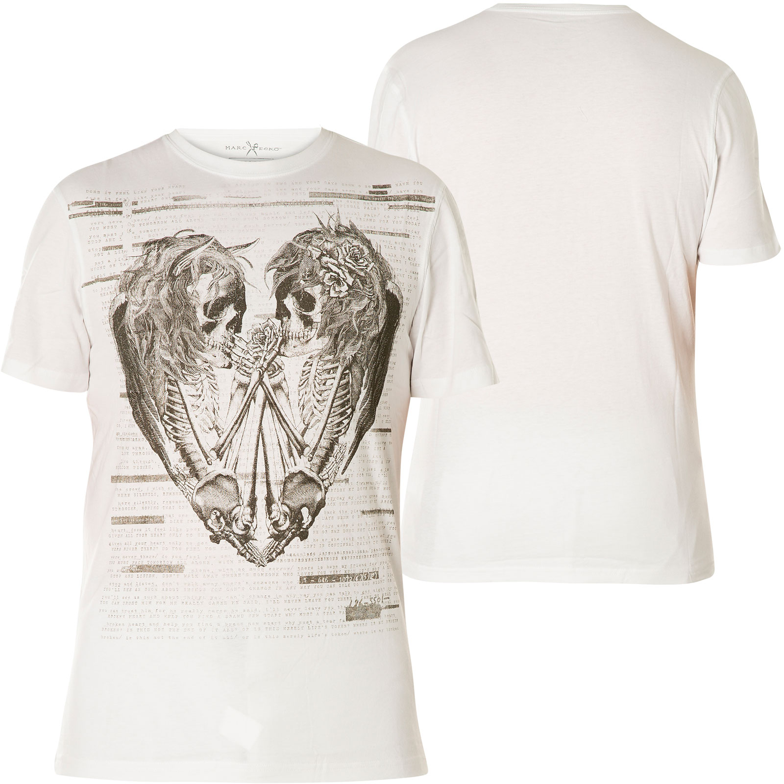 Marc Ecko T-Shirt Love Kills Print with skeletons in a heart shape