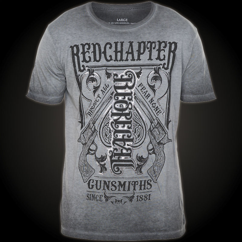 Red Chapter T-Shirt with striking print designs and silver foil details