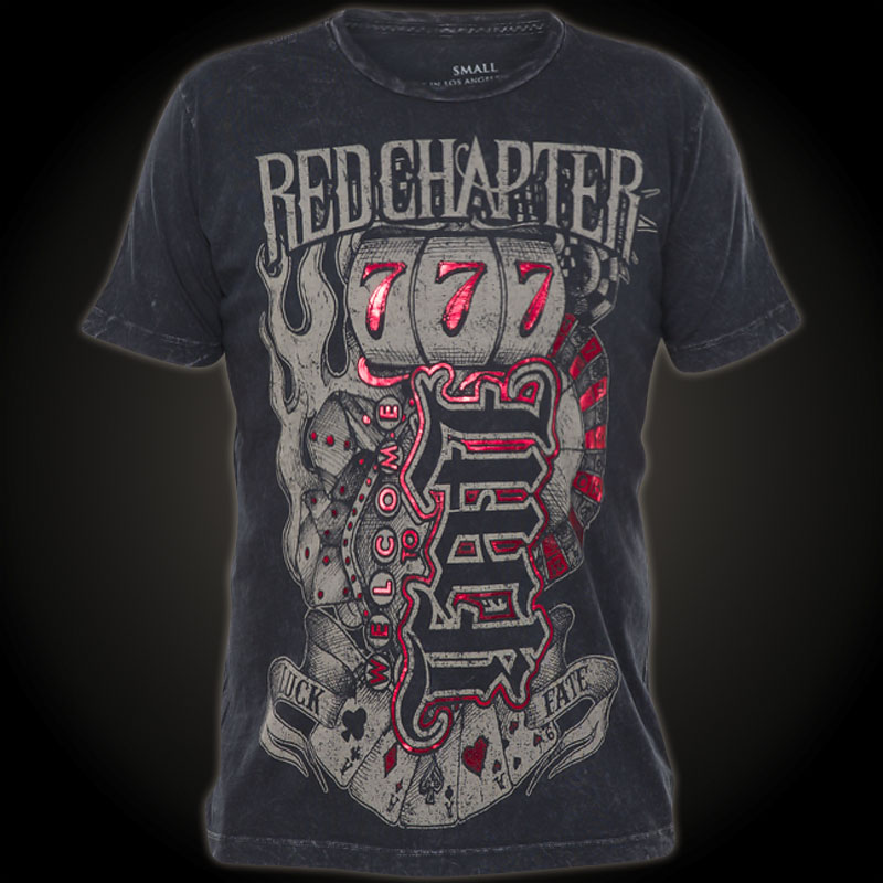 Red Chapter T-Shirt with striking print designs and red foil details