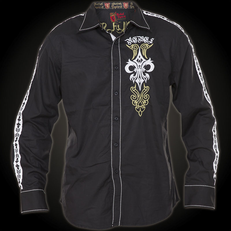 Rebel Spirit LS Shirt LSW151777 - Collared button-down shirt with ...