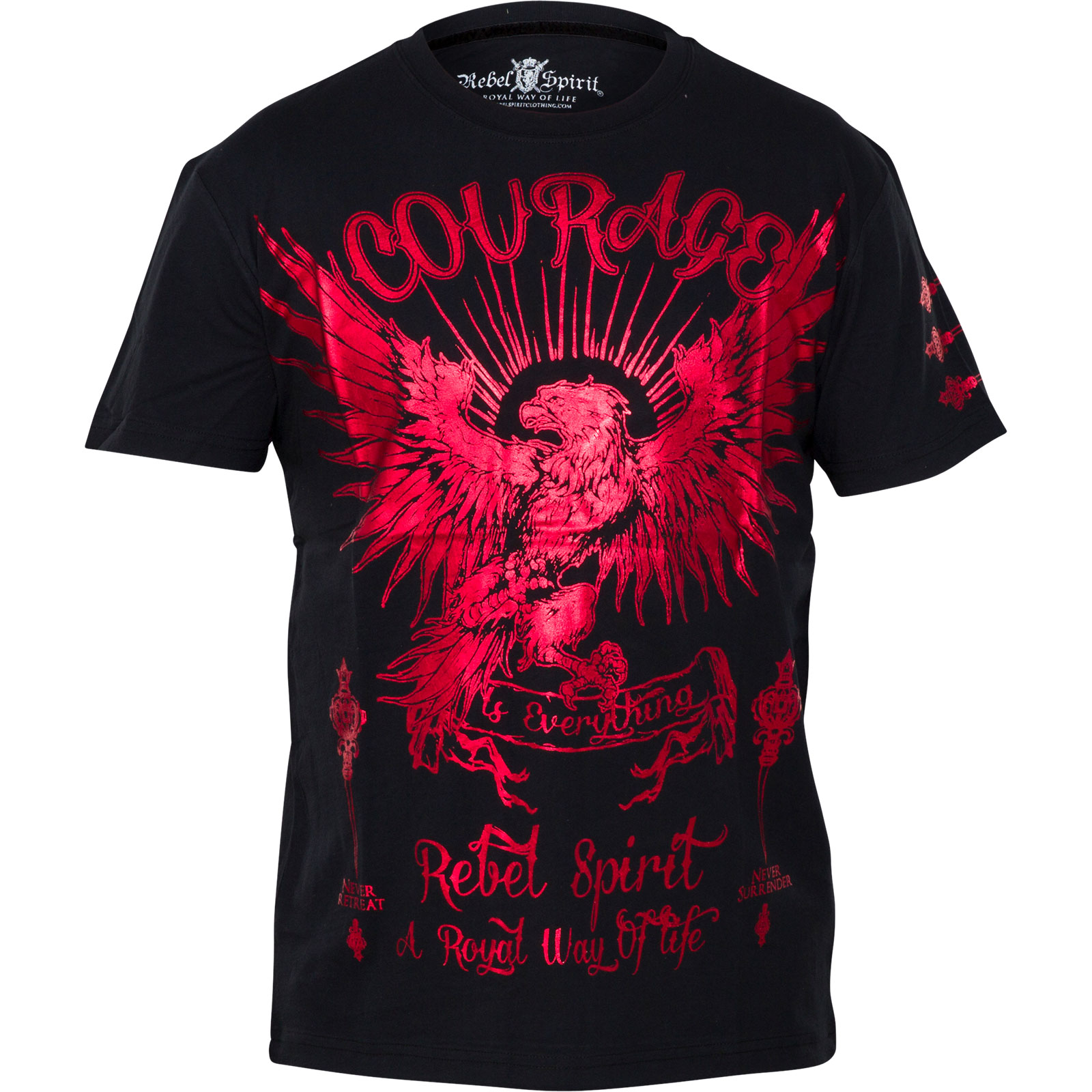 Rebel Spirit T-Shirt SSK141706 - Shirt with highly detailed red foil ...