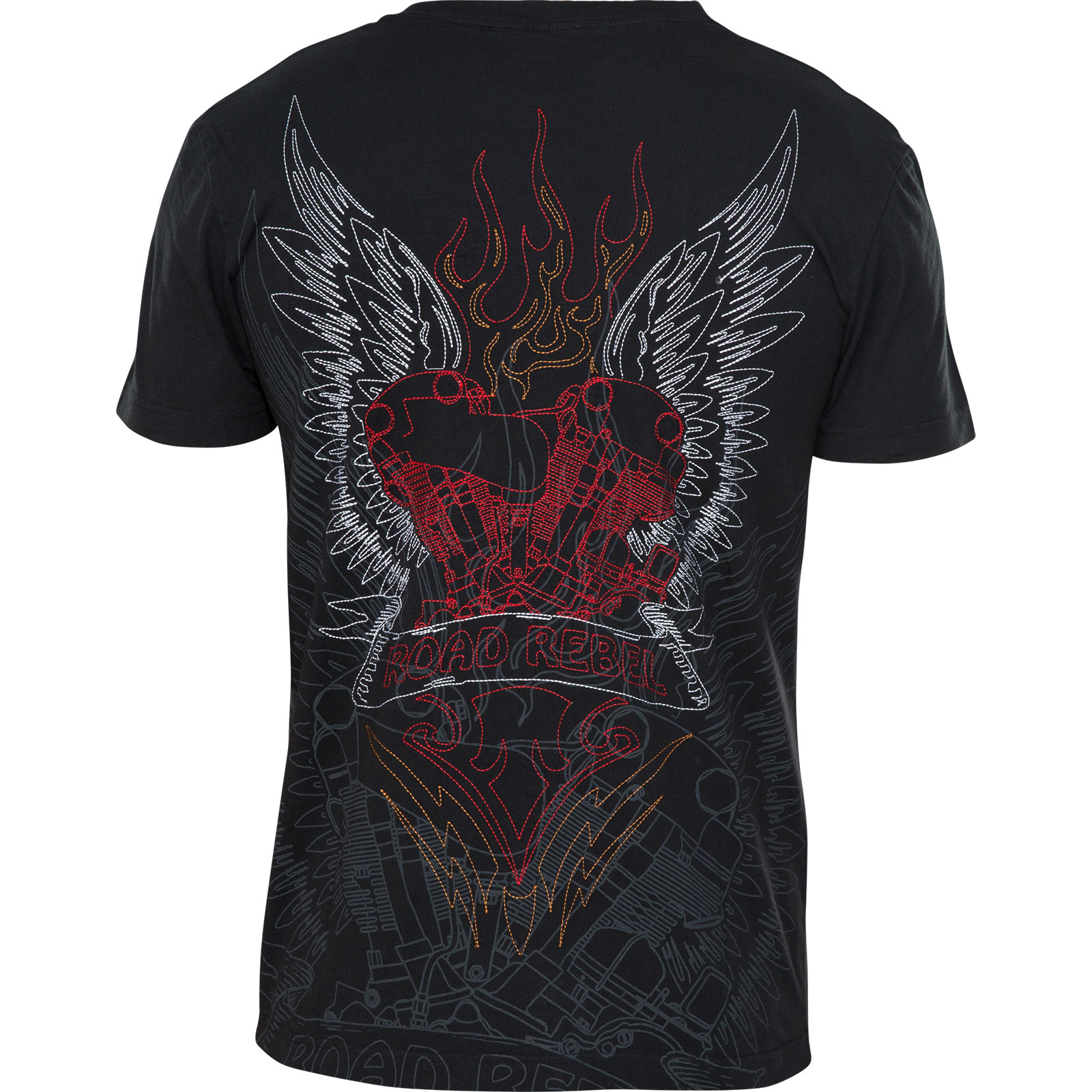 Rebel Spirit T-Shirt SSK151761 with large embroidering featuring wings ...