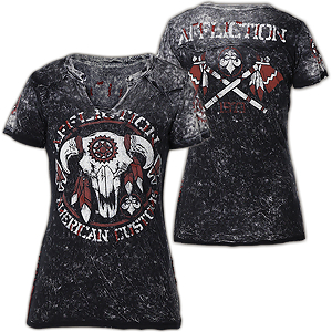 Affliction T-Shirt Tatanka - Shirt with large print designs and red ...