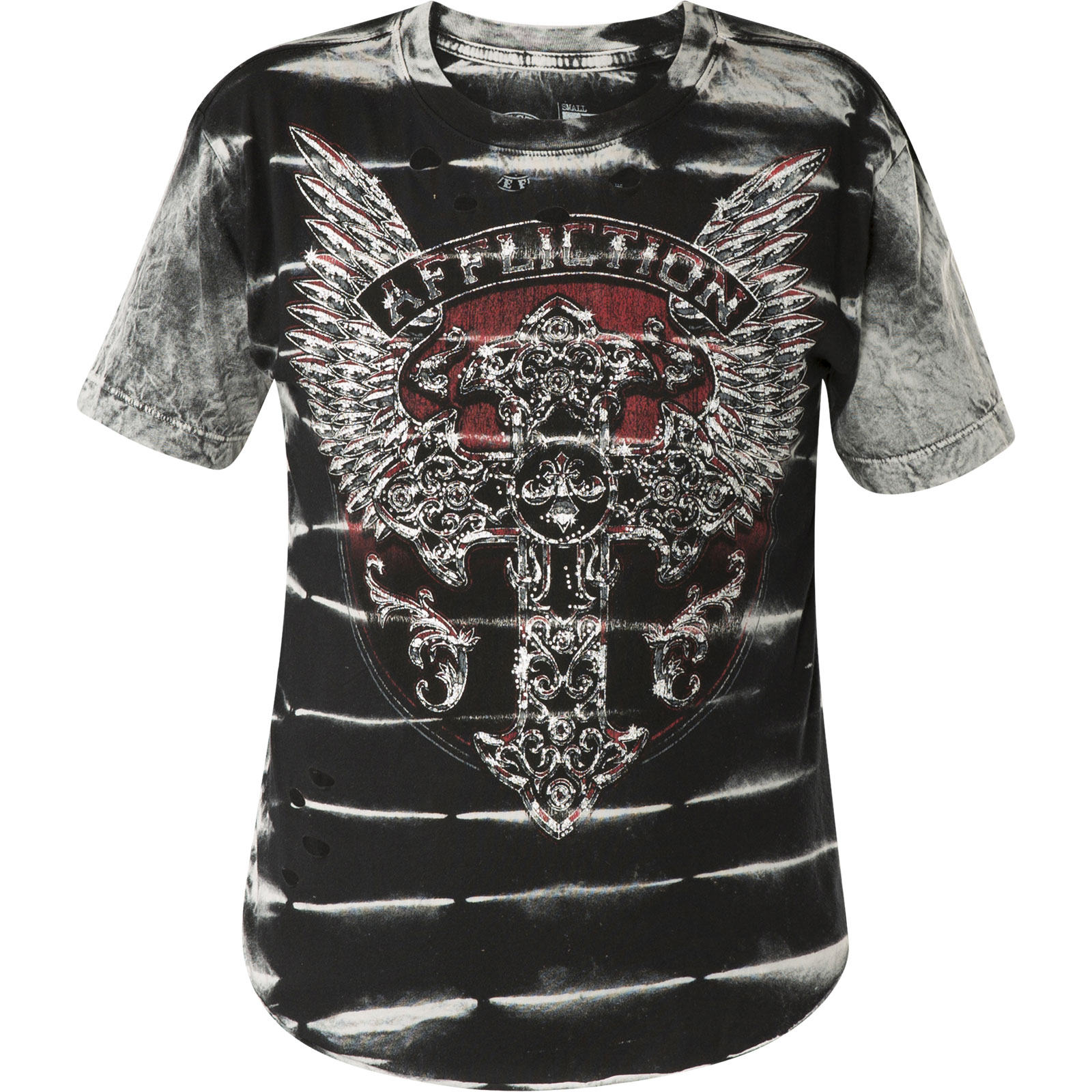 Affliction T-Shirt Congregation Chrome featuring large wings and lettering