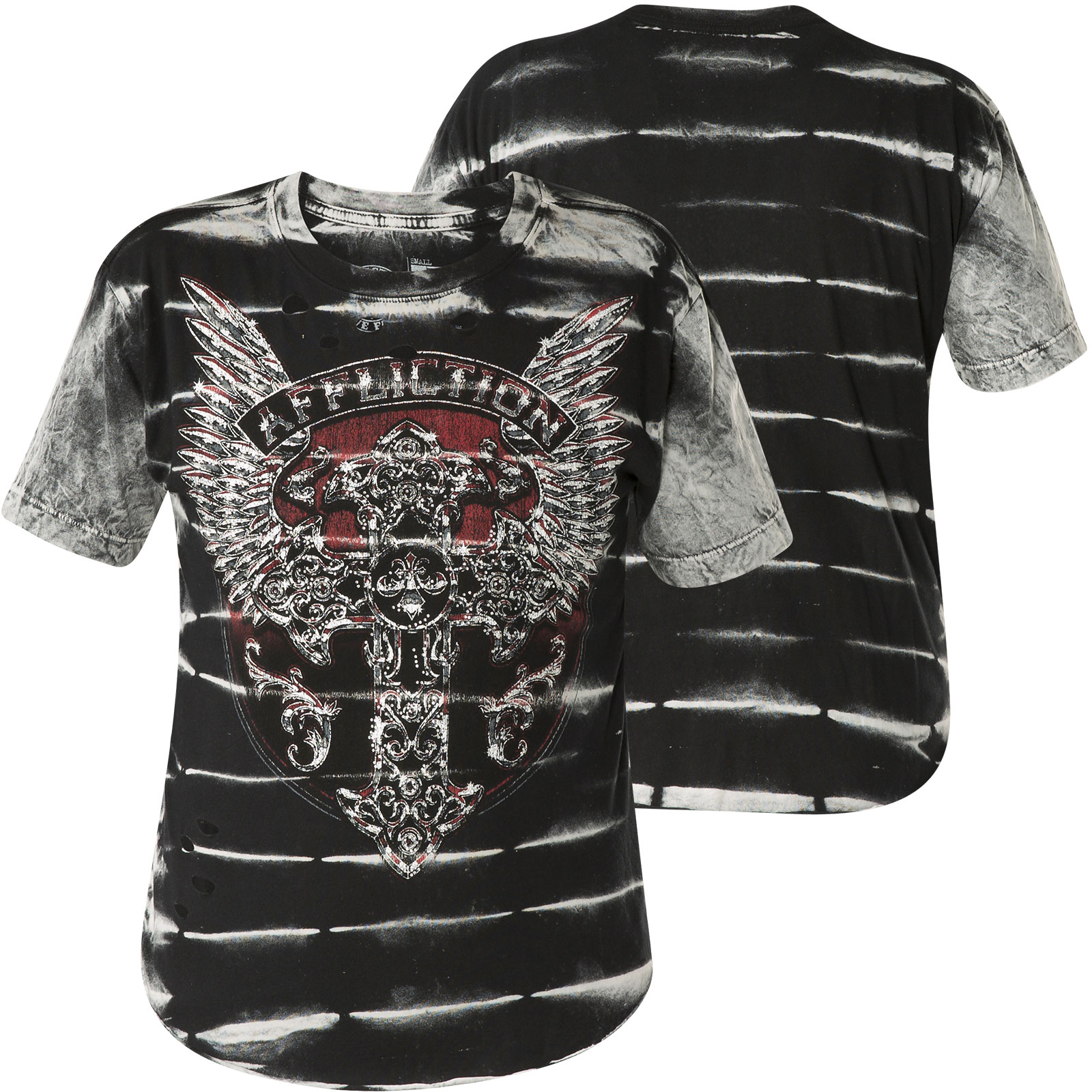 Affliction T-Shirt Congregation Chrome featuring large wings and lettering