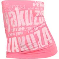 Shirt with all over print, lettering and patch    Yakuza Anyone Bandeau Shirt GSB-23140  in pink  Strapless top  Extra wide stretch band along the chest  Logo lettering on the left side  Multicolored all over print on the both sides  Patch on the...
