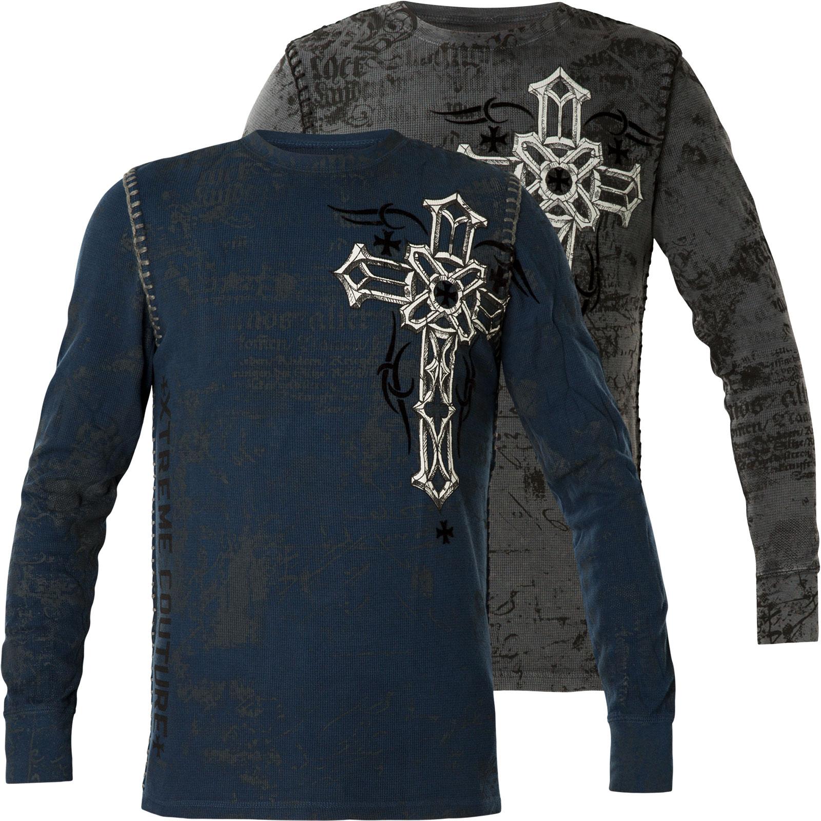 Xtreme Couture by Affliction Thermal Darker Side print with a cross and ...