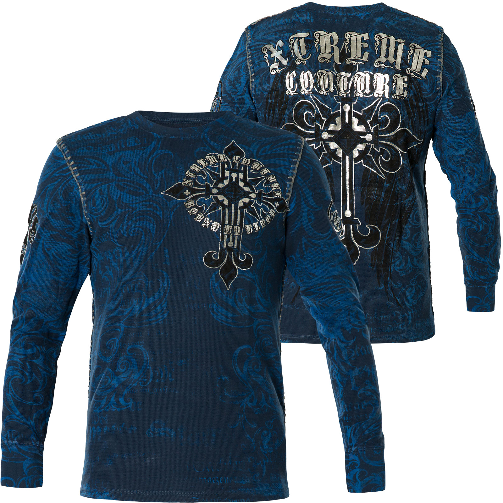 Xtreme Couture by Affliction Thermal Hercules Print with wings and a cross