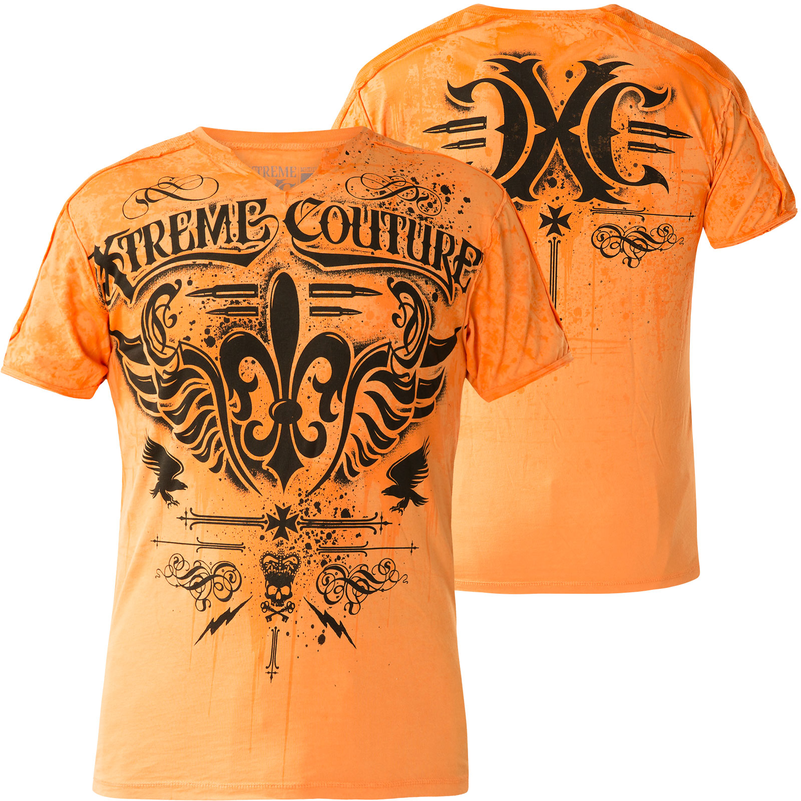 Xtreme Couture T- Shirt Tribute SS Notch with a large cross and skulls