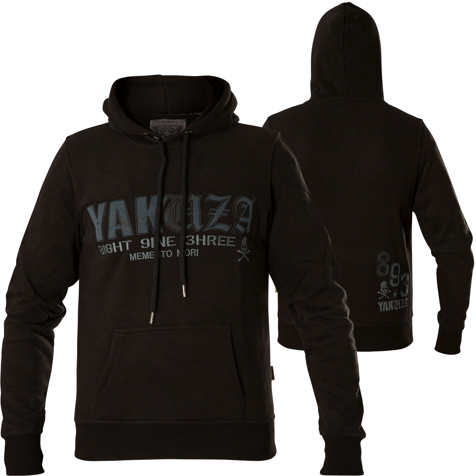 Yakuza Denim Logo Hoodie HOB-13053 with patches and lettering