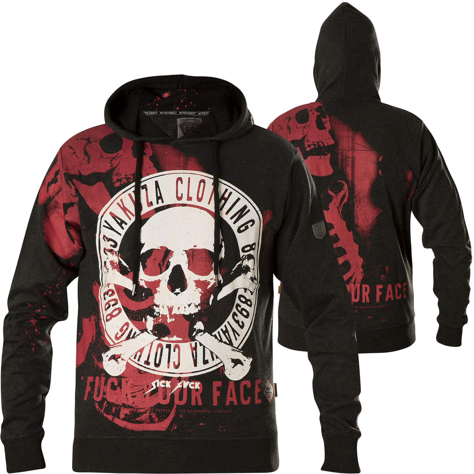 Yakuza Xray Hoodie HOB-13006 with all over print and lettering