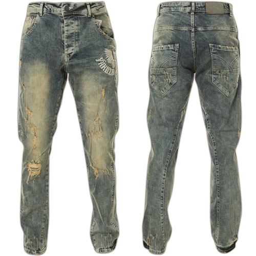 Yakuza Skeleton Ani Fit Jeans with embroidering