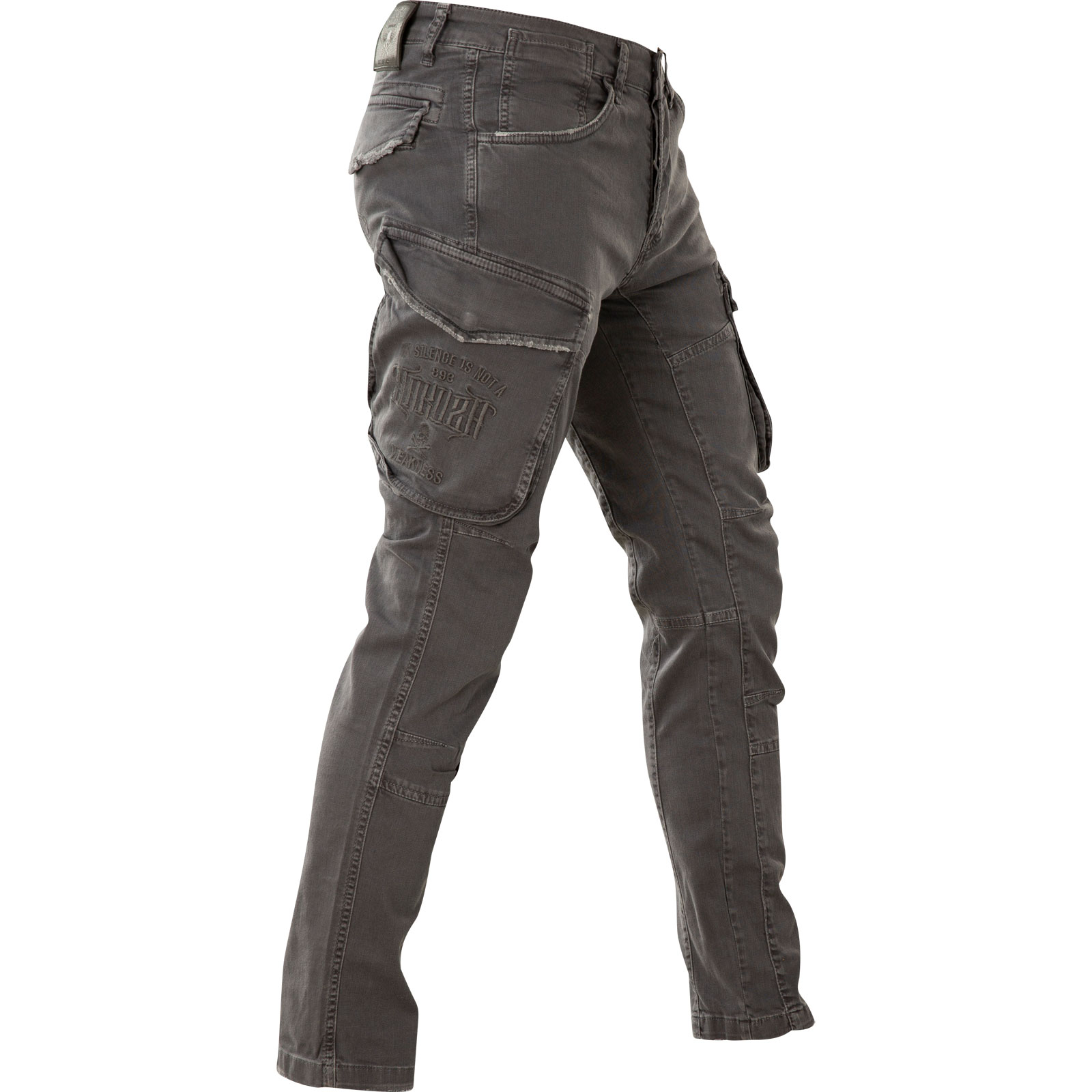 Yakuza Core Cargo Pants CPB-15010 in grey with logo embroidery