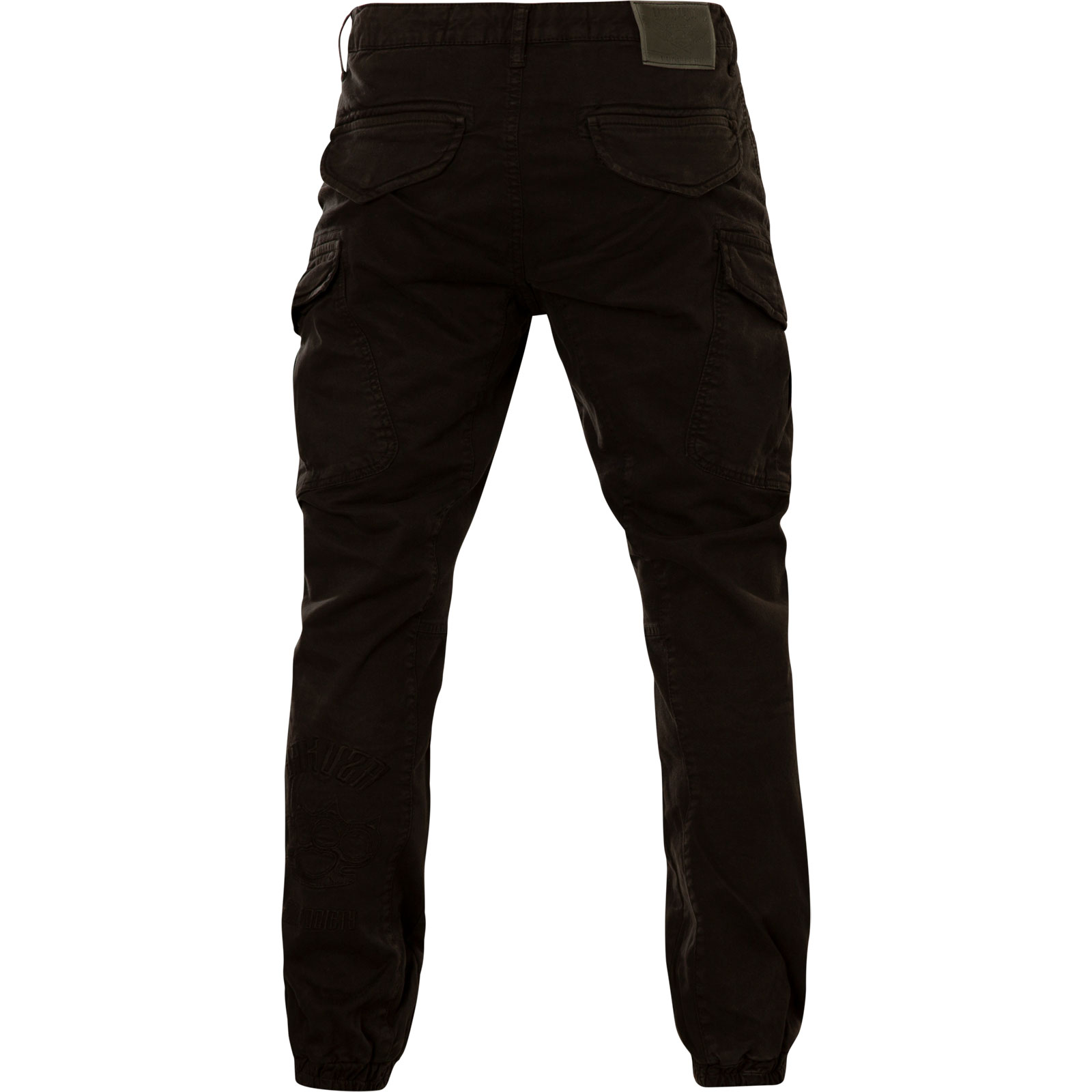 Yakuza Brass Knuckle Grip Cargo Pants CPB-21051 in black with logo embossed
