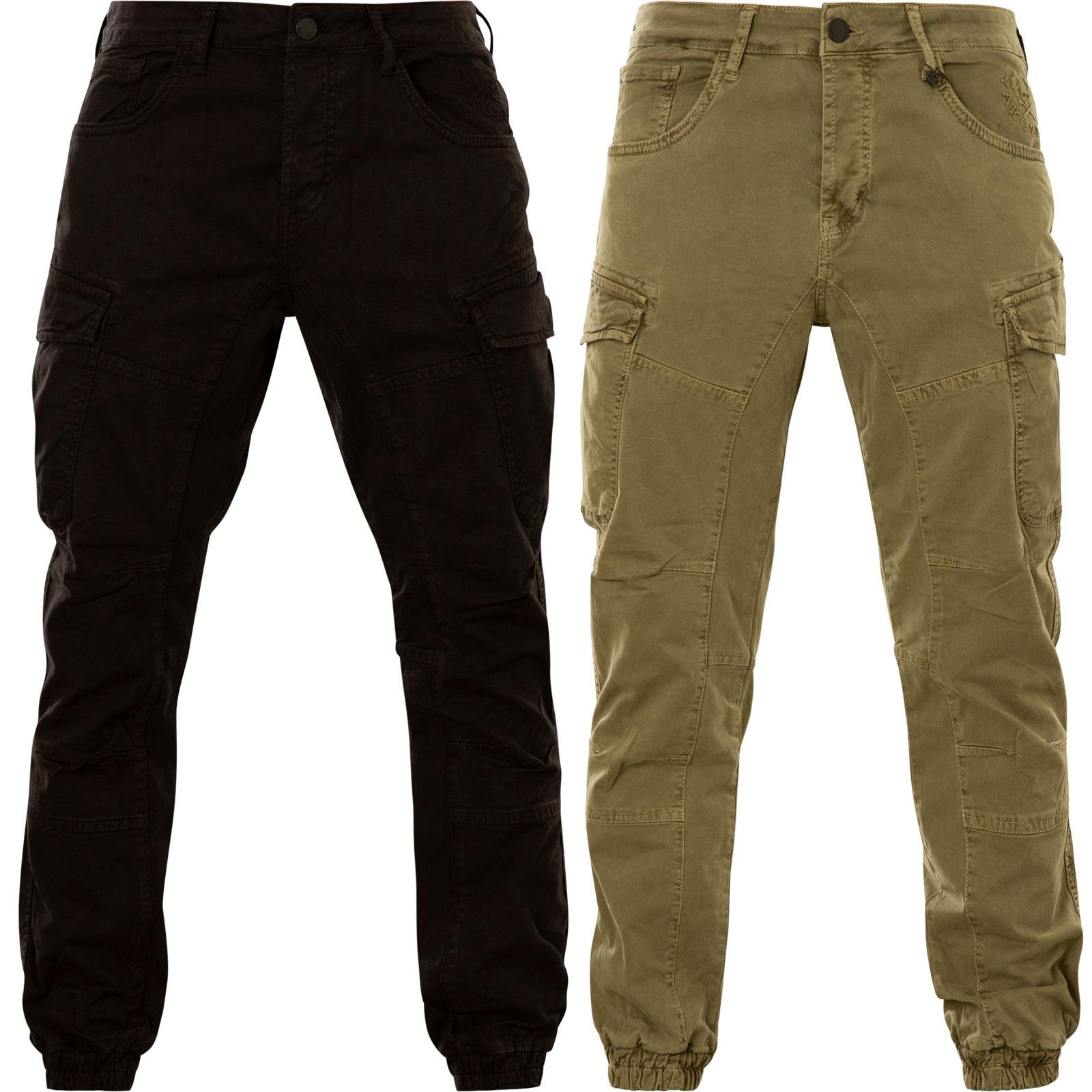 Yakuza Brass Knuckle Grip Cargo Pants CPB-21051 in black with logo embossed
