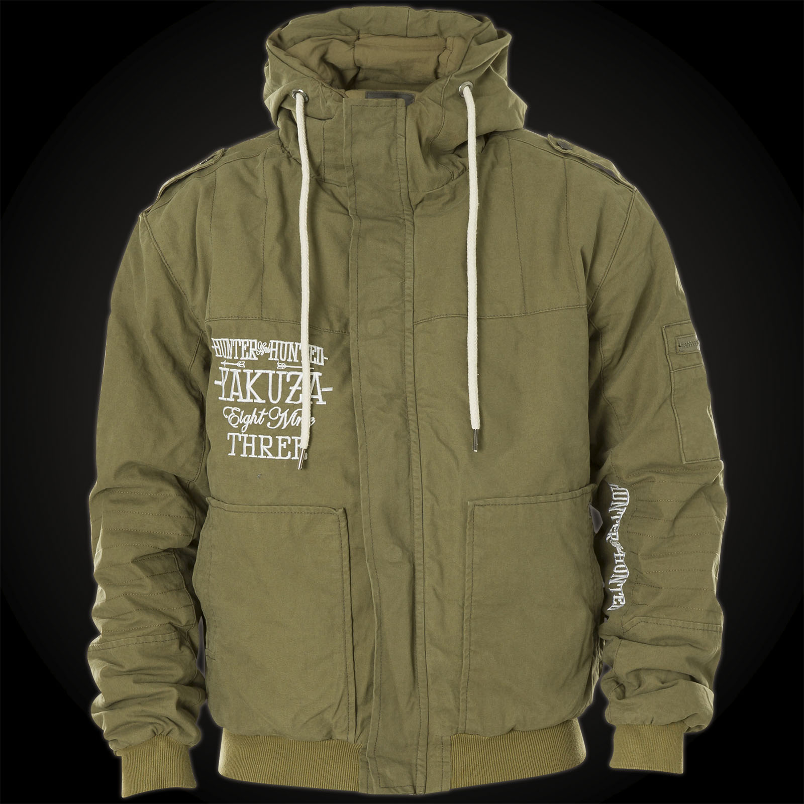 Yakuza Hunter And Hunters Military Jacket with lots of lettering