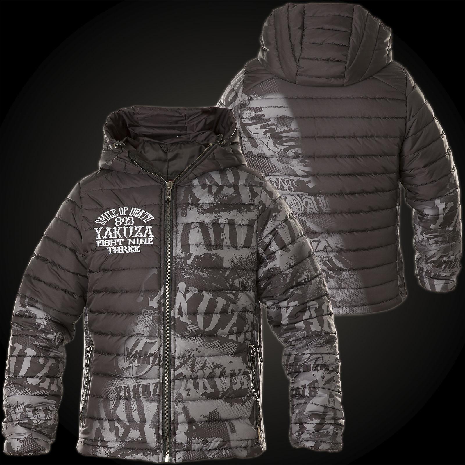 Yakuza Giacca all-over Label Quilted Hooded jb-10040 Grey Grigio Giacche 