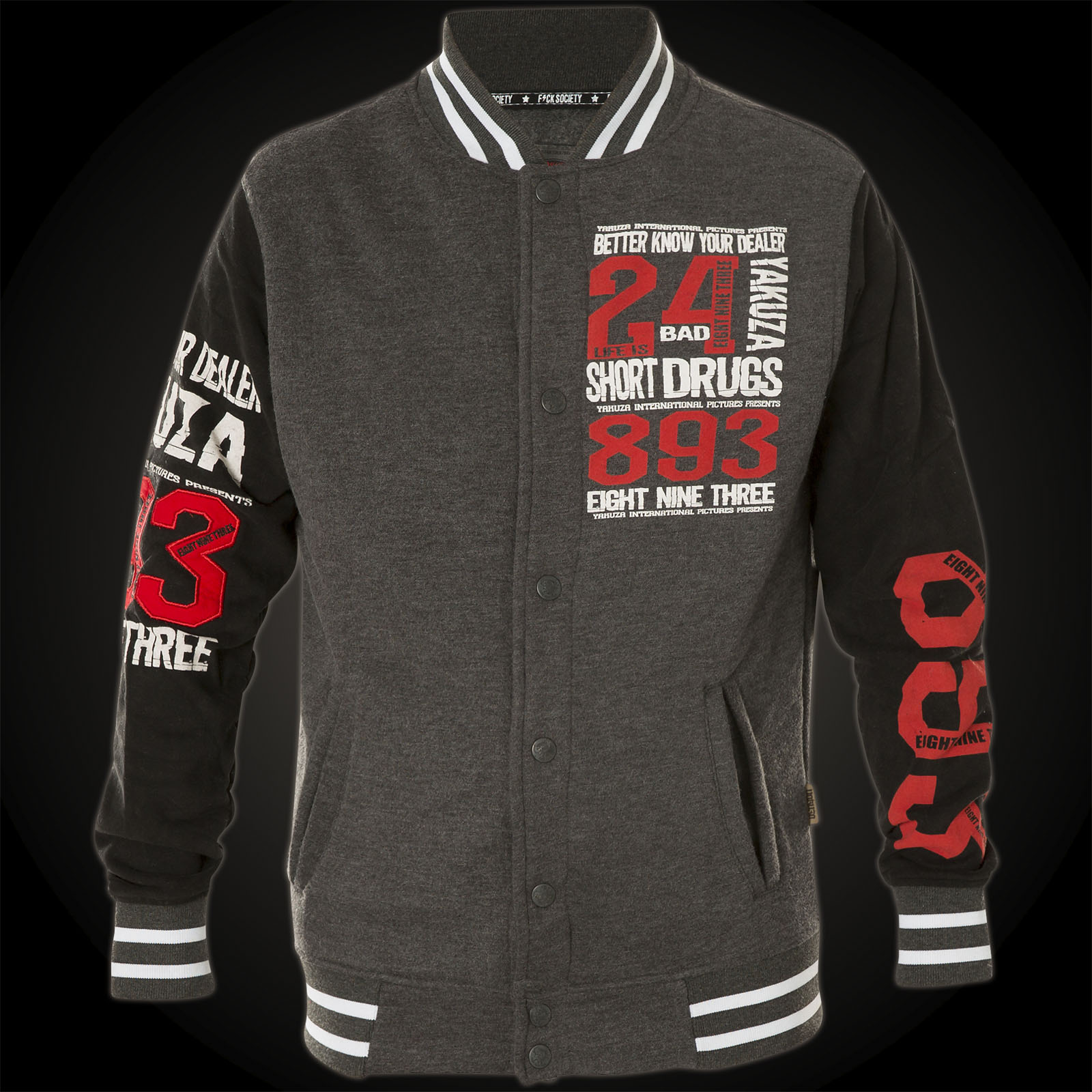 Yakuza JB-10042 College jacket with lettering and a patch