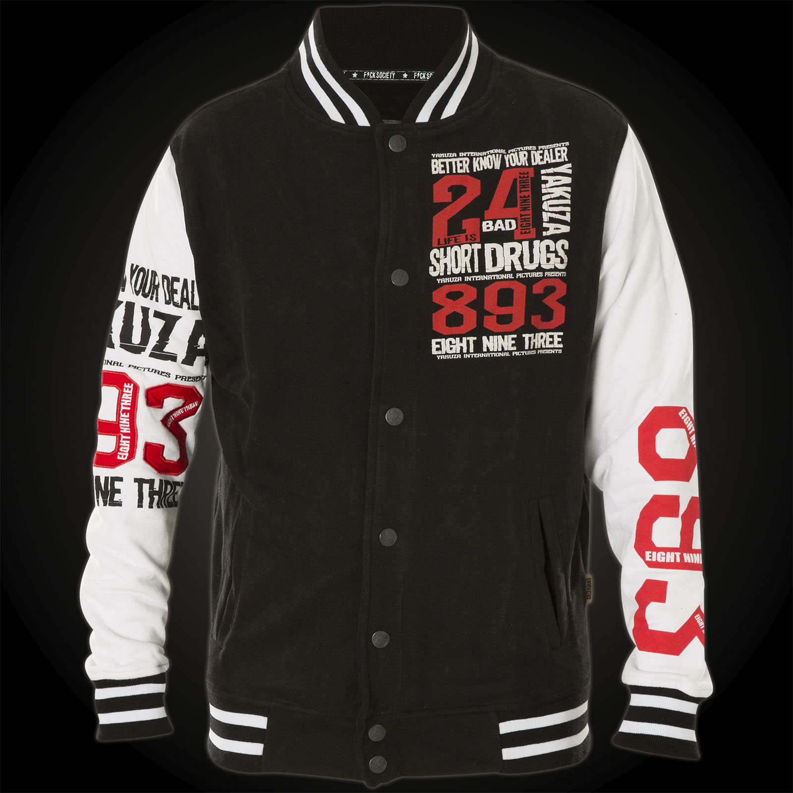 Yakuza JB-10042 College jacket with lettering and a patch