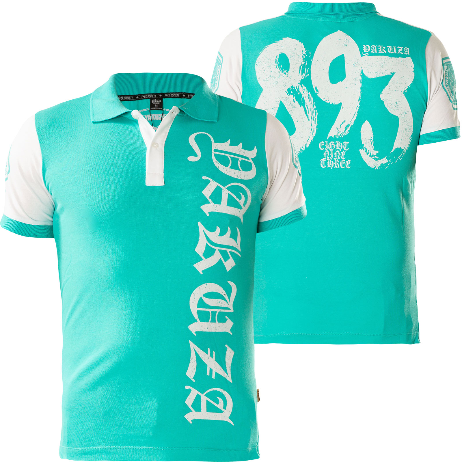 Yakuza 893 Two Face Polo Shirt TPO-12025 Turquoise