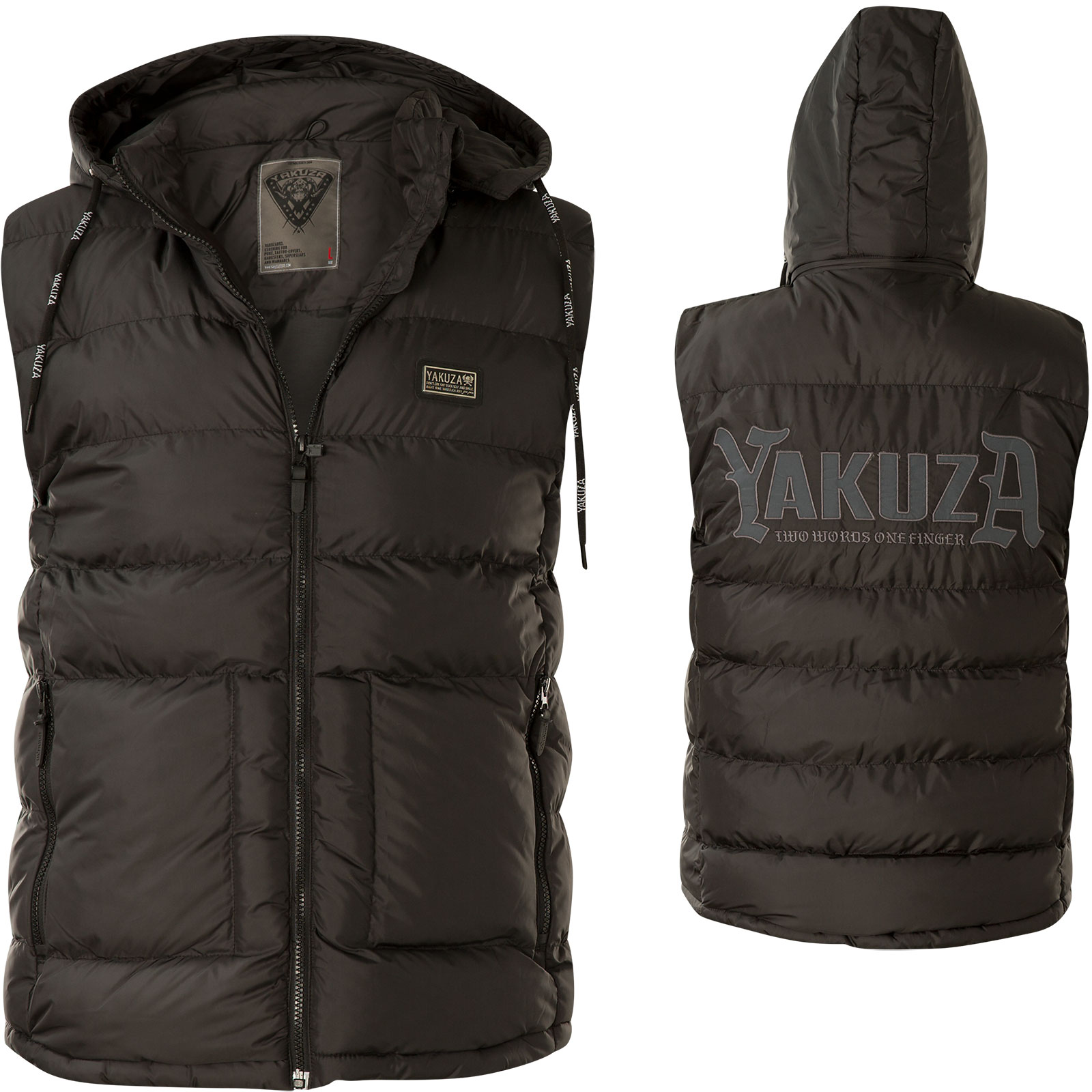 Yakuza 2Words Quilted Vest with embroidery and patches